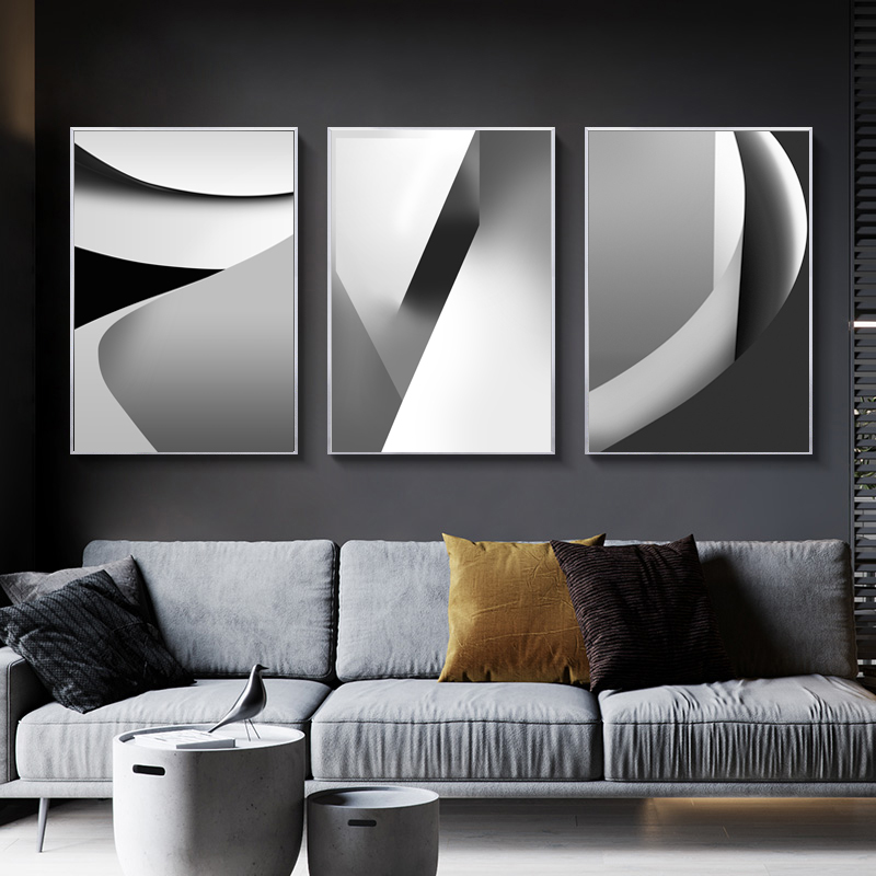 Home Office York - Pittura su tela nordica Nero Bianco