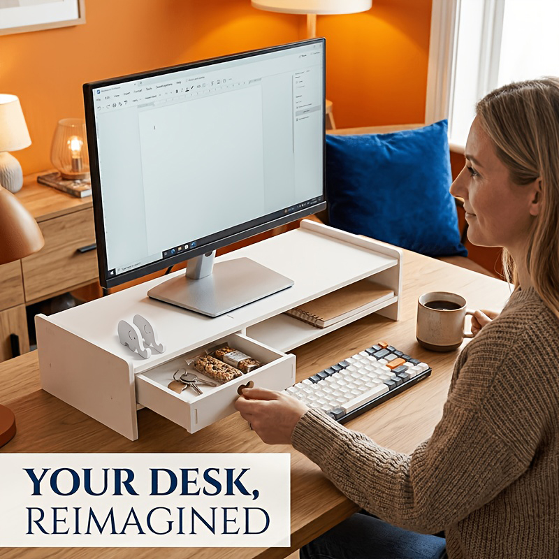 Monitor Riser Stand - Supporto per Monitor Minimalista in PVC
