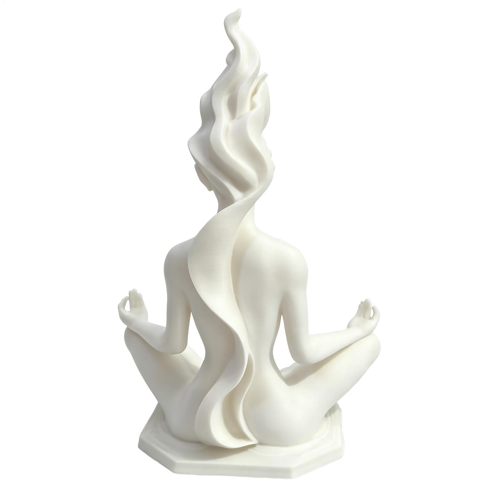 Home Office Yoga Room - Statuette di Donne Meditanti, Scultura Astratta