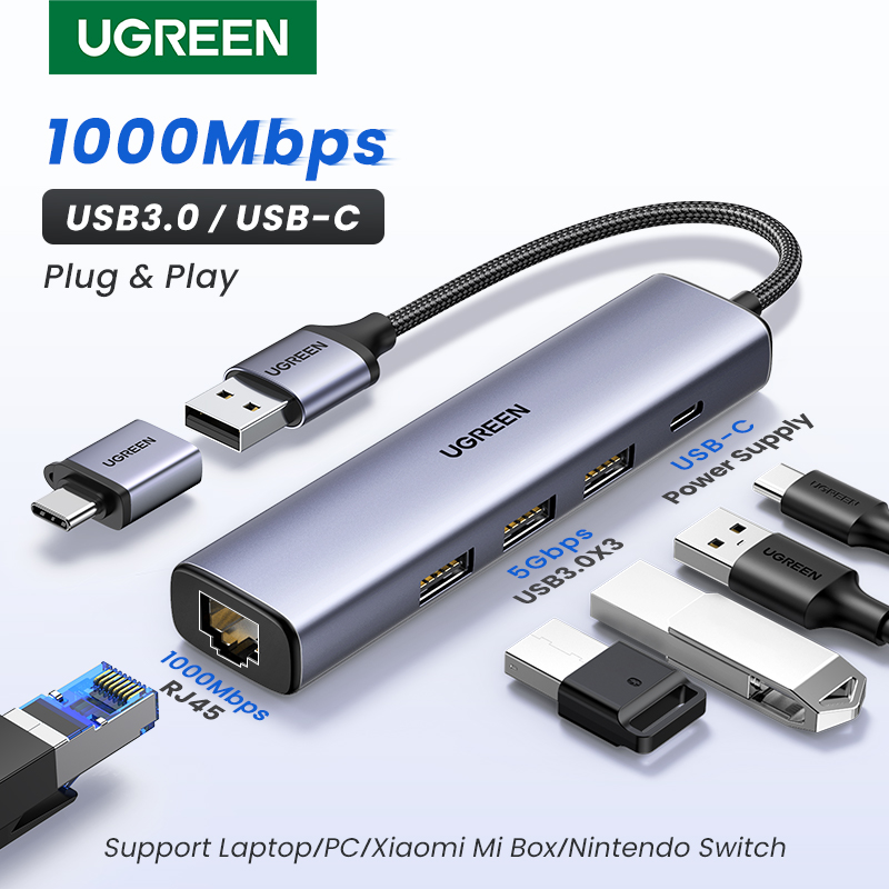 Home Office For Mac - UGREEN USB Ethernet Adapter 1000/100Mbps USB3.0