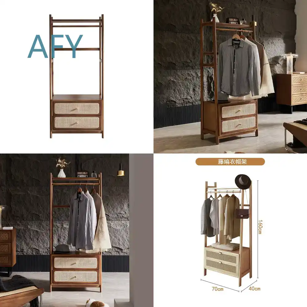 Home Office Of Ikea - Appendiabiti da terra in rattan e