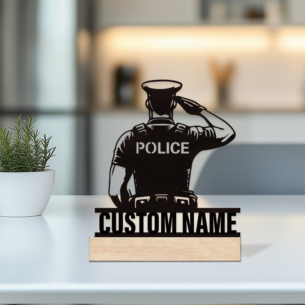 Home Office Ideas - Distintivo Metallico Personalizzato per Polizia, Targhetta
