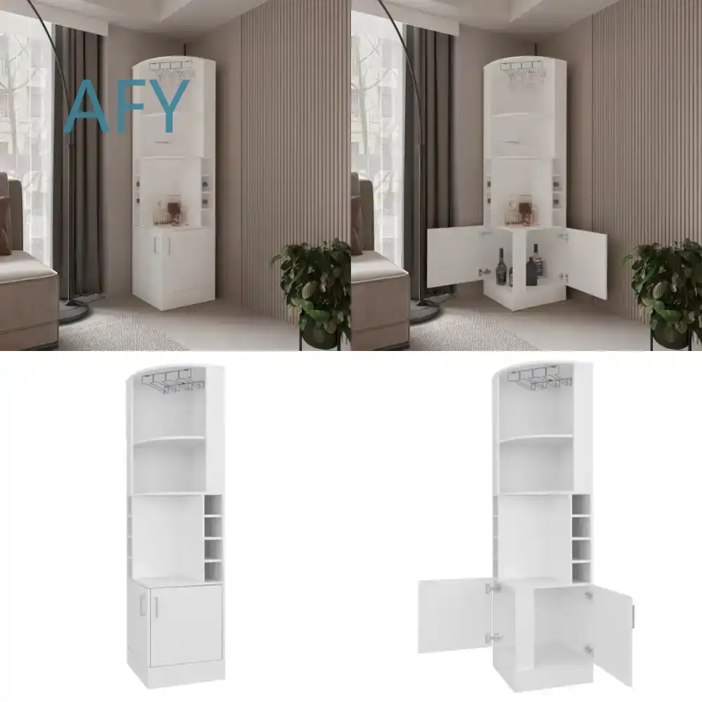 Home Office Of Ikea - Mobile Bar Angolare Bianco con Portabottiglie