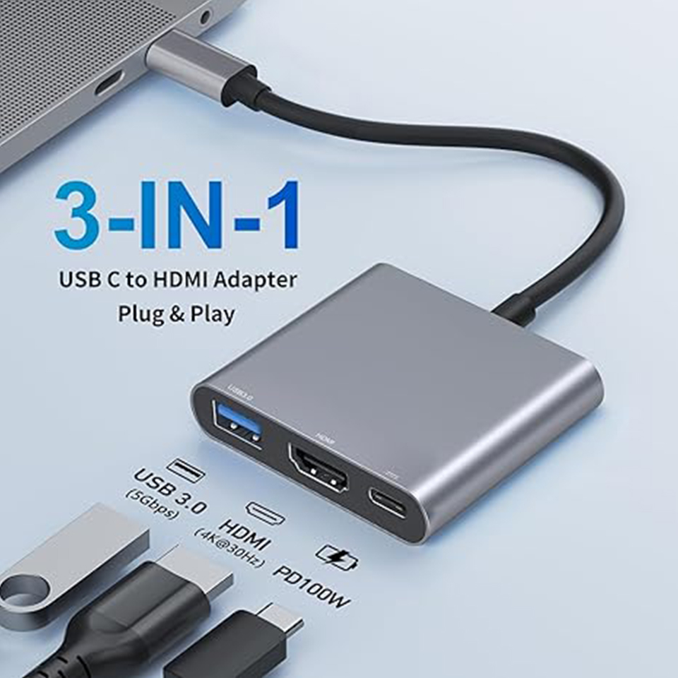 Home Office For Mac - Hub USB Type-C 3-in-1 da maschio