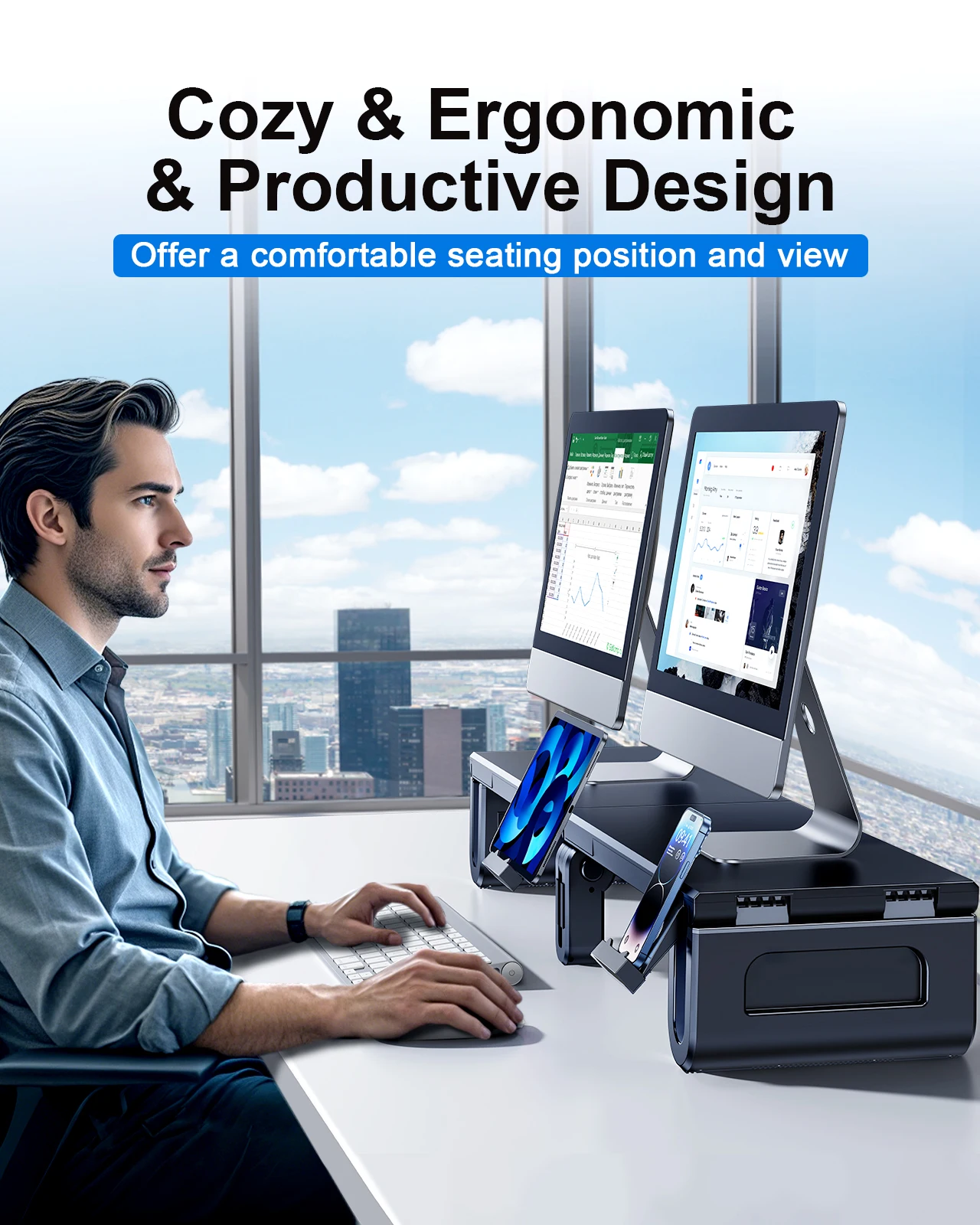 Oatsbasf Supporto per doppio m - Monitor Riser Stand recensione e prezzo