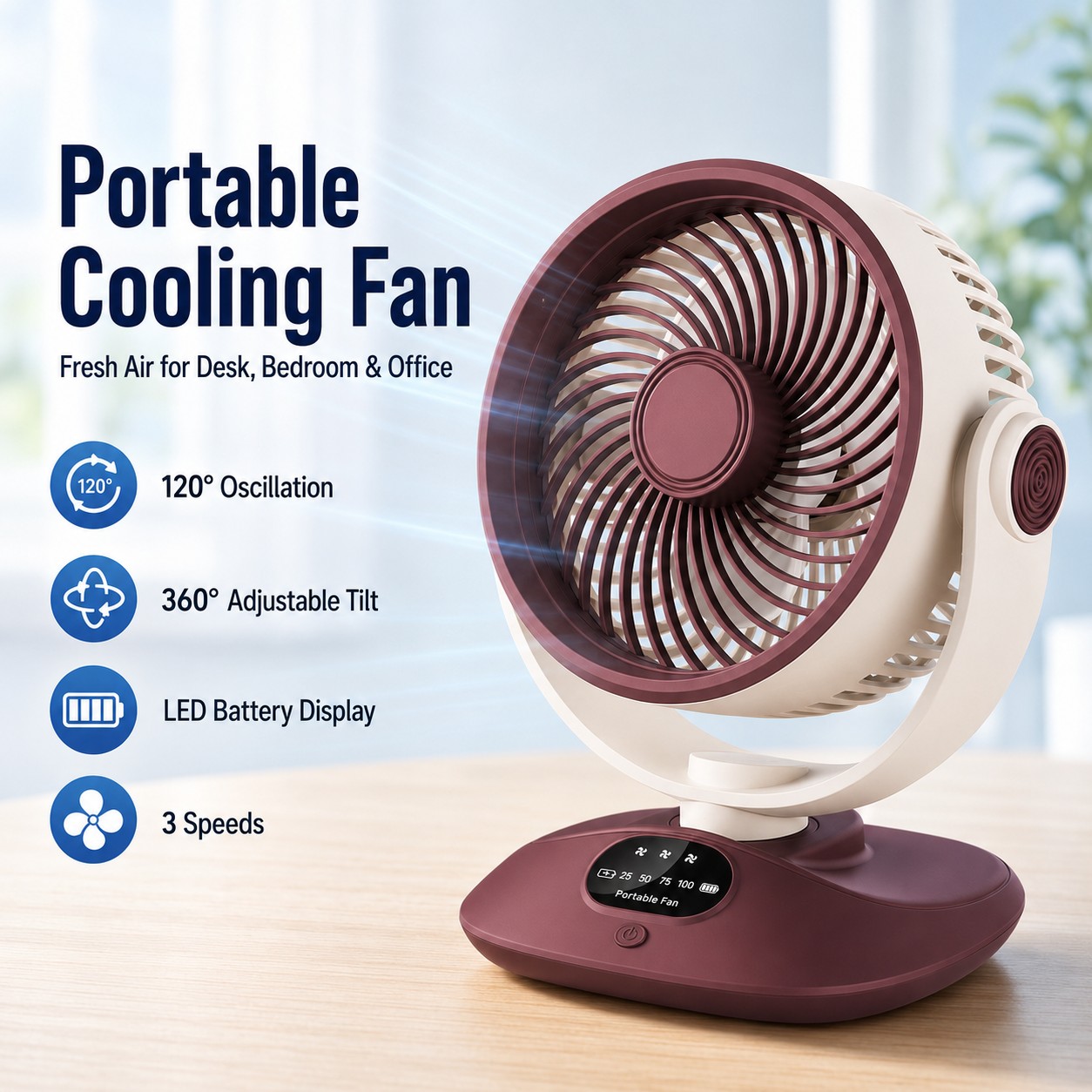 Ventilatore da tavolo ricarica - Home Office Jobs recensione e prezzo